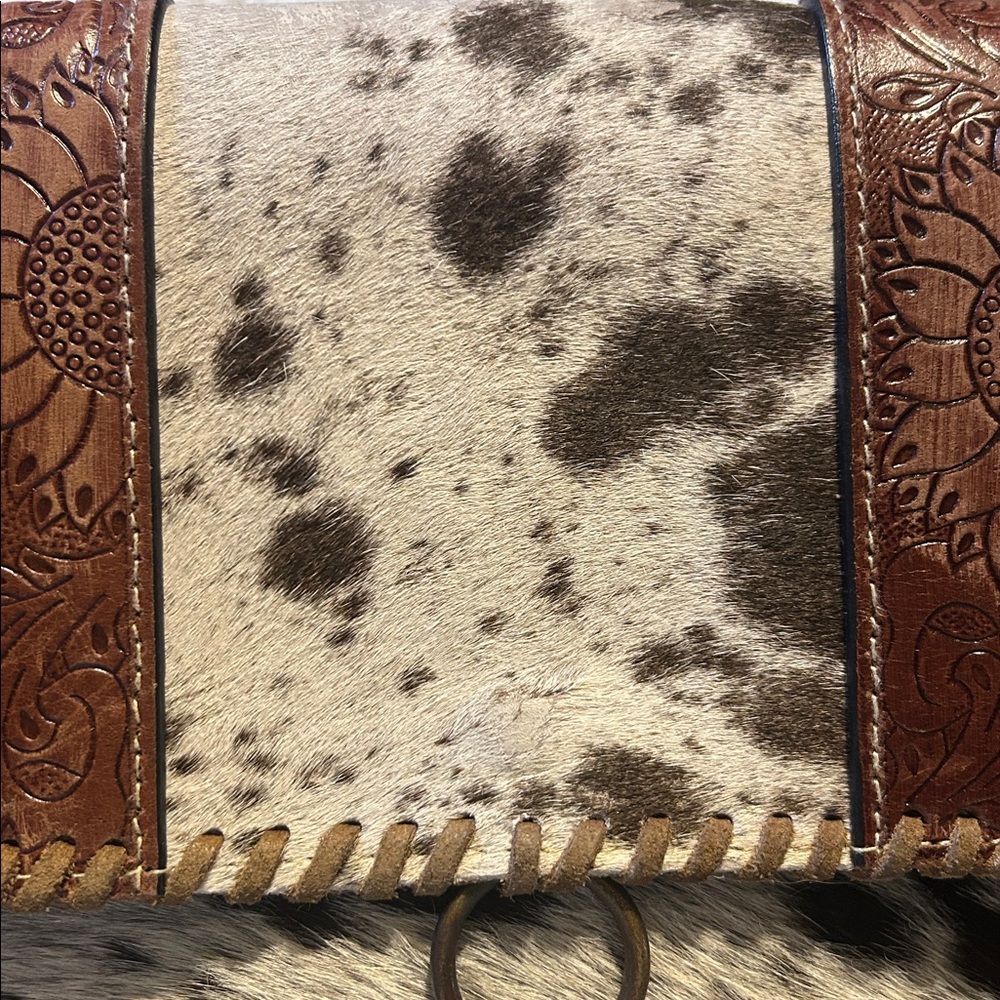 Myra Bag Brown and Black Cowhide Crossbody - Picture 7 of 8